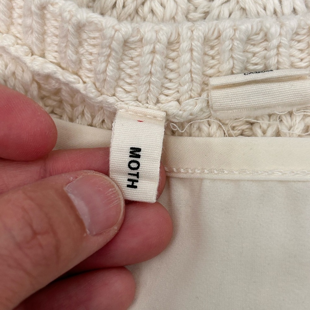 Anthropologie Moth Cream Knitted Sweater Vest, size Medium - Picture 4 of 8